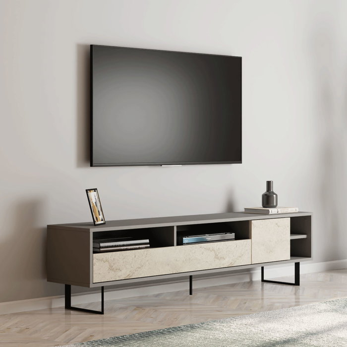 Hanah Home Luga Soporte de TV Gris y Travertino